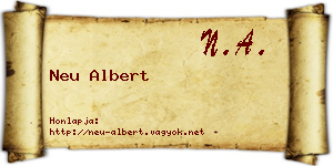 Neu Albert névjegykártya